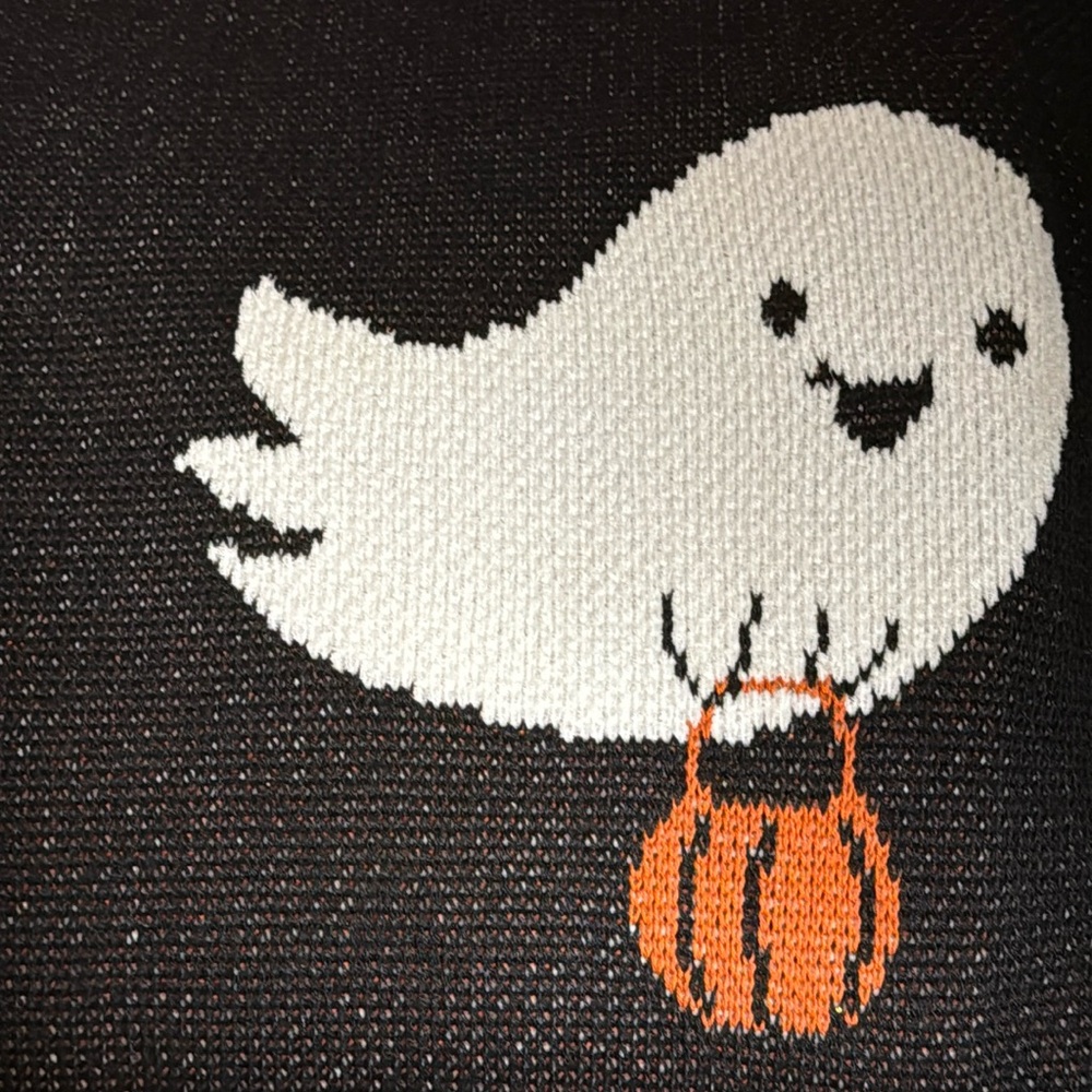GOBLIN & GHOUL BLACK GHOST PUMPKIN JACK O LANTERN OVERSIZED HALLOWEEN THROW NWT - Picture 6 of 13